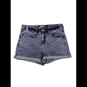 wild fable High Rise Washed Blue Roll-Cuff Jean Shorts